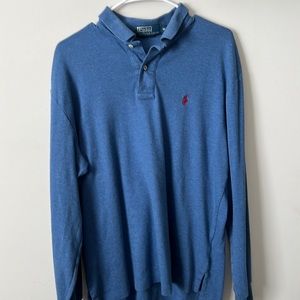 Mens Medium Polo by Ralph Lauren Blue/Red LongSleeve Polo Shirt Never Worn